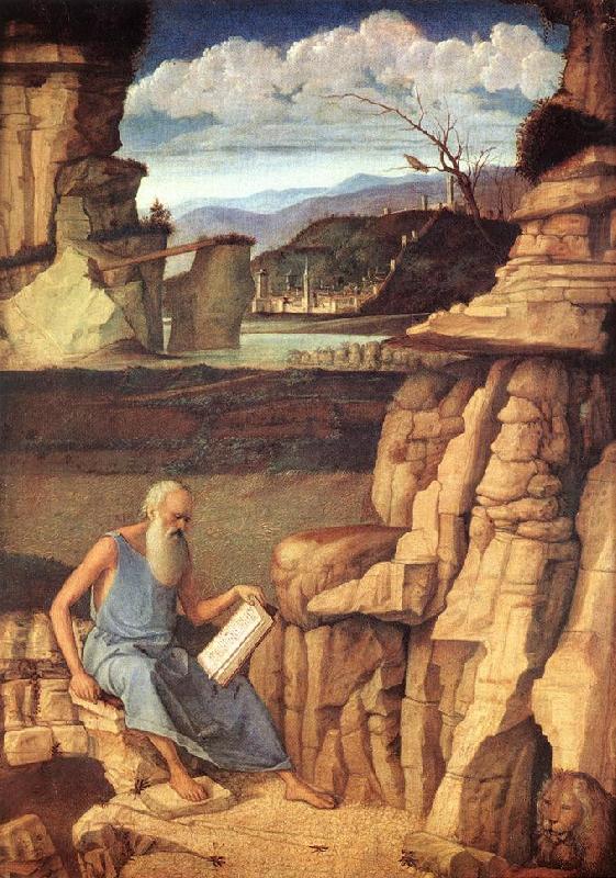 St Jerome Reading in the Countryside, BELLINI, Giovanni
